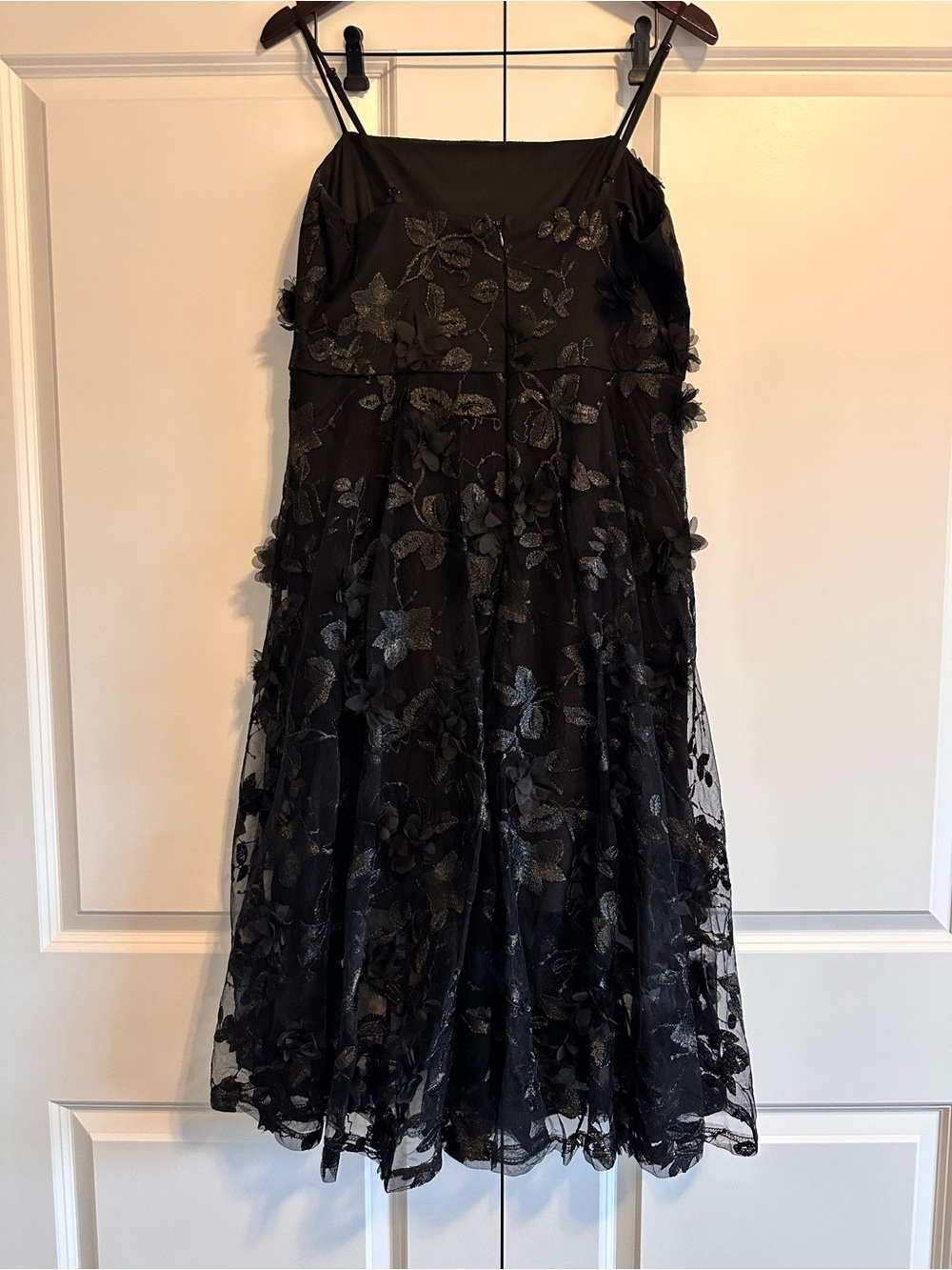 Black Floral Lace A-Line Cocktail Dress - Picture 2 of 2